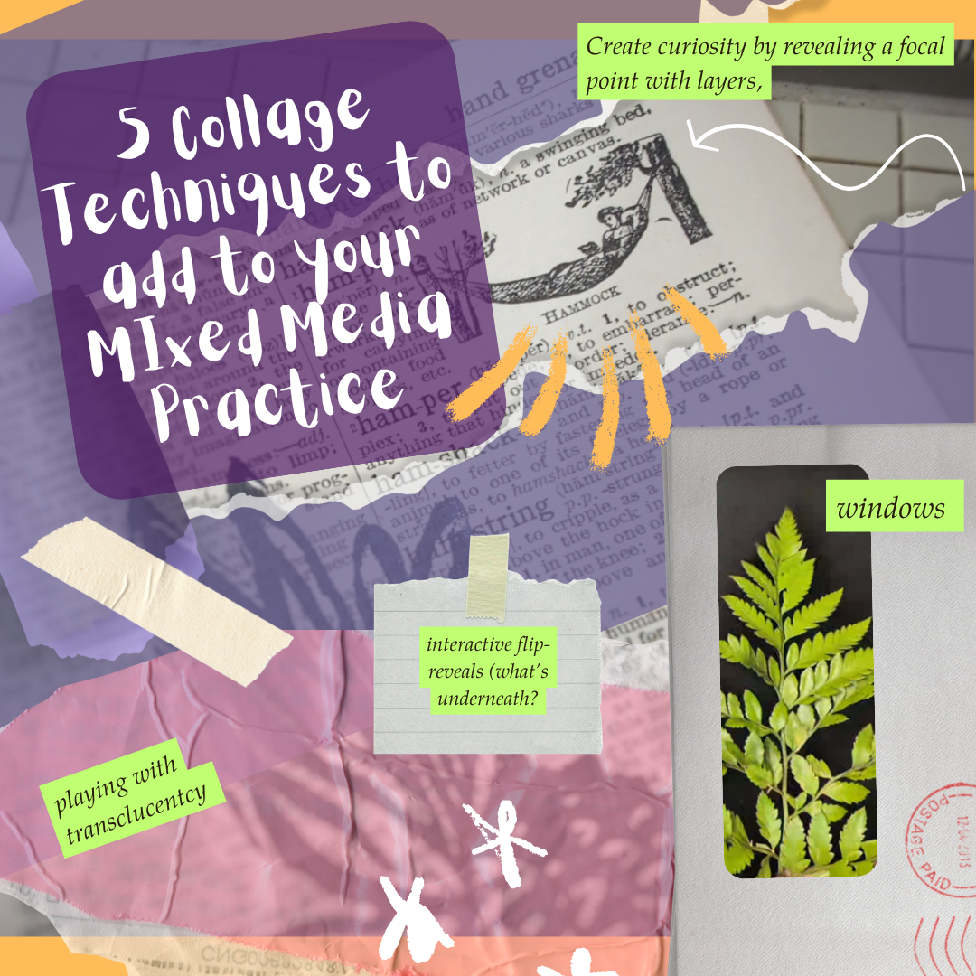 Learn Mixed Media Art: 5 Collage Techniques with Free Digital Downloads